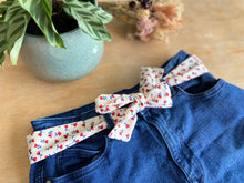 Charger l'image dans la galerie, CEINTURE FOULARD - Popeline Ivoire Rose Rouge en Cœur