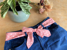Charger l'image dans la galerie, CEINTURE FOULARD - Pois Blanc Moyen Rose