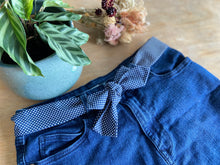 Charger l'image dans la galerie, CEINTURE FOULARD - Petit Pois Bleu Marine