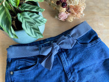 Charger l'image dans la galerie, CEINTURE FOULARD - Petit Pois Bleu Marine