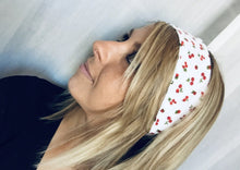 Charger l'image dans la galerie, HEADBAND À NOUER - Blanc imprimé Cerises et Framboises