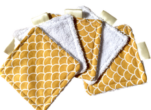 Charger l'image dans la galerie, LINGETTES 100% Coton éponge - Lot de 5 Jaune Shell Moutarde (Panier en option)