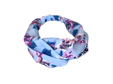 Charger l'image dans la galerie, HEADBAND TURBAN - Fleuri Bleu et Rose