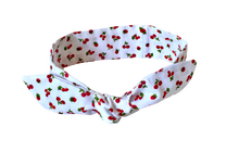 Charger l'image dans la galerie, HEADBAND À NOUER - Blanc imprimé Cerises et Framboises
