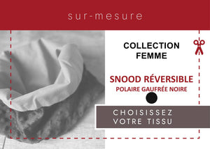 SNOOD RÉVERSIBLE FEMME POLAIRE GAUFREE *NOIR* | CHOISISSEZ VOTRE TISSU |