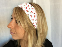 Charger l'image dans la galerie, HEADBAND À NOUER - Blanc imprimé Cerises et Framboises