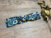 Charger l'image dans la galerie, HEADBAND À NOUER - Bleu Canard Mint Floral