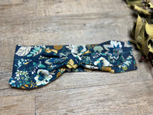 Charger l'image dans la galerie, HEADBAND À NOUER - Bleu Canard Mint Floral
