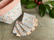 Charger l'image dans la galerie, LINGETTES 100% Coton éponge - Lot de 5 Pink Bubbles/Rose (Panier en option)