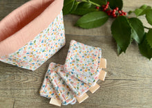 Charger l'image dans la galerie, LINGETTES 100% Coton éponge - Lot de 5 Pink Bubbles/Rose (Panier en option)