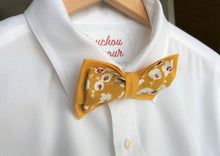 Charger l'image dans la galerie, NŒUD PAPILLON DOUBLE - Jaune Fleuri Moutarde