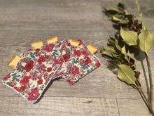 Charger l'image dans la galerie, LINGETTES 100% Coton éponge - Lot de 5 Rouge Fleuri (Panier en option)