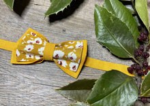 Charger l'image dans la galerie, NŒUD PAPILLON DOUBLE - Jaune Fleuri Moutarde