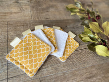 Charger l'image dans la galerie, LINGETTES 100% Coton éponge - Lot de 5 Jaune Shell Moutarde (Panier en option)