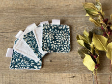 Charger l'image dans la galerie, LINGETTES 100% Coton éponge - Lot de 5 Tilleul Bleu Canard (Panier en option)