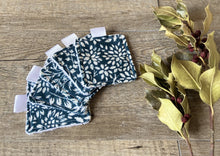 Charger l'image dans la galerie, LINGETTES 100% Coton éponge - Lot de 5 Tilleul Bleu Canard (Panier en option)