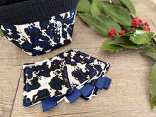 Charger l'image dans la galerie, LINGETTES 100% Coton Nid d'abeille - Lot de 5 Tacheté Bleu et Noir (Panier en option)