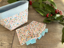 Charger l'image dans la galerie, LINGETTES 100% Coton éponge - Lot de 5 Pink Bubbles / Bleu (Panier en option)