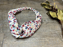 Charger l'image dans la galerie, HEADBAND TURBAN - Blanc Coton Bio Fleuri