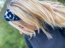 Charger l'image dans la galerie, HEADBAND TURBAN - Tâcheté Bleu et Noir
