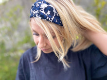 Charger l'image dans la galerie, HEADBAND TURBAN - Tâcheté Bleu et Noir
