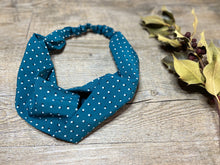 Charger l'image dans la galerie, HEADBAND TURBAN - Bleu Canard à Pois
