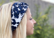 Charger l'image dans la galerie, HEADBAND TURBAN - Tâcheté Bleu et Noir
