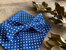 Charger l'image dans la galerie, NŒUD PAPILLON - Bleu à pois
