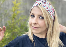 Charger l'image dans la galerie, HEADBAND TURBAN - Blanc Coton Bio Fleuri