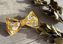 Charger l'image dans la galerie, NŒUD PAPILLON DOUBLE - Jaune Fleuri Moutarde