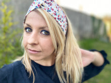 Charger l'image dans la galerie, HEADBAND TURBAN - Blanc Coton Bio Fleuri