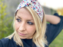 Charger l'image dans la galerie, HEADBAND TURBAN - Blanc Coton Bio Fleuri