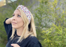 Charger l'image dans la galerie, HEADBAND TURBAN - Blanc Coton Bio Fleuri