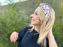 Charger l'image dans la galerie, HEADBAND TURBAN - Blanc Coton Bio Fleuri