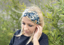 Charger l'image dans la galerie, HEADBAND TURBAN - Bleu Canard Mint Floral