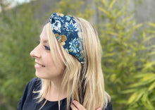 Charger l'image dans la galerie, HEADBAND TURBAN - Bleu Canard Mint Floral