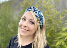 Charger l'image dans la galerie, HEADBAND TURBAN - Bleu Canard Mint Floral