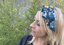 Charger l'image dans la galerie, HEADBAND TURBAN - Bleu Canard Mint Floral