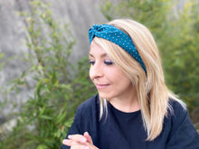 Charger l'image dans la galerie, HEADBAND TURBAN - Bleu Canard à Pois