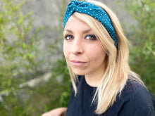 Charger l'image dans la galerie, HEADBAND TURBAN - Bleu Canard à Pois