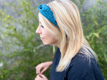 Charger l'image dans la galerie, HEADBAND TURBAN - Bleu Canard à Pois