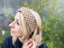 Charger l'image dans la galerie, HEADBAND TURBAN - Beige Eventails Champagne