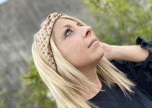 Charger l'image dans la galerie, HEADBAND TURBAN - Beige Eventails Champagne