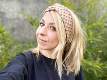 Charger l'image dans la galerie, HEADBAND TURBAN - Beige Eventails Champagne