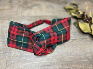 HEADBAND TURBAN - Rouge et Vert Traditional Scottish