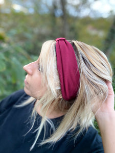 COSY HEADBAND HIVER - Bordeaux Coton Bio, Certifié Oeko-tex