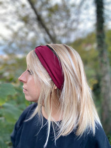 COSY HEADBAND HIVER & CHOUCHOU - Bordeaux Coton Bio, Certifié Oeko-tex