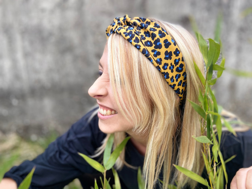 HEADBAND TURBAN - Léopard Jaune