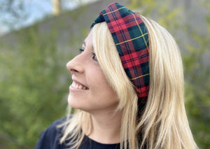 HEADBAND TURBAN - Rouge et Vert Traditional Scottish